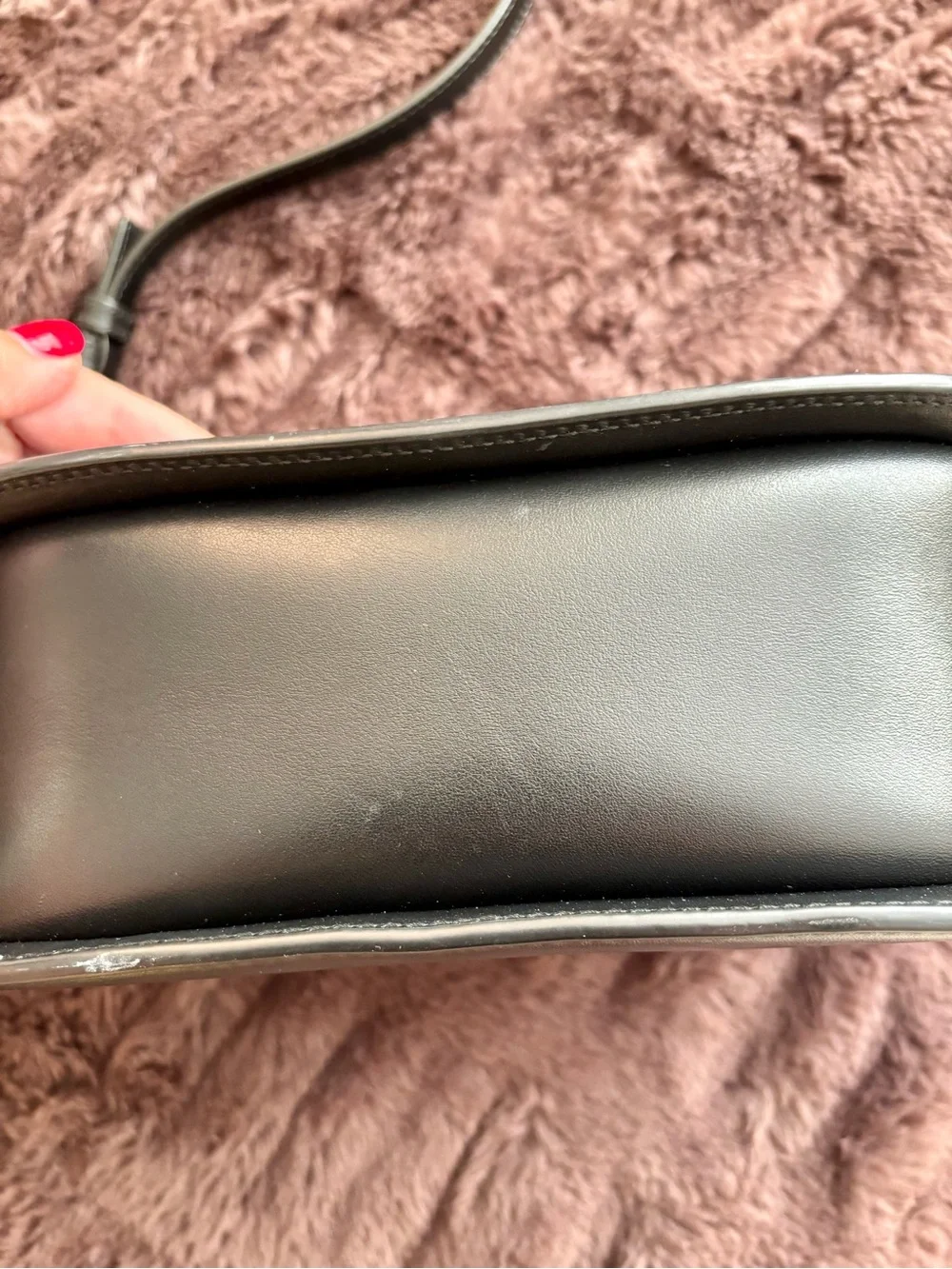 Furla Black Leather Crossbody with Gold Hardware